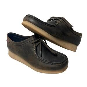 Clarks Wallabees Brown Leather Crepe Sole Shoe Womens 10
